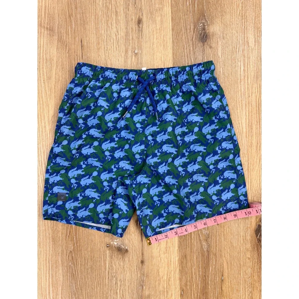 Lacoste Minecraft Swim Trunks Kids 14 Blue Green Pixel Crocodile Board‎ Shorts